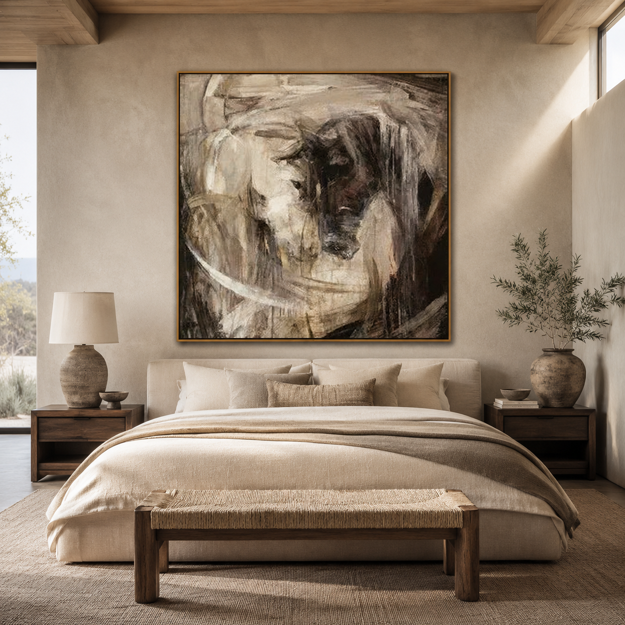 Monochrome Horse Whisper-Abstract Horse Painting