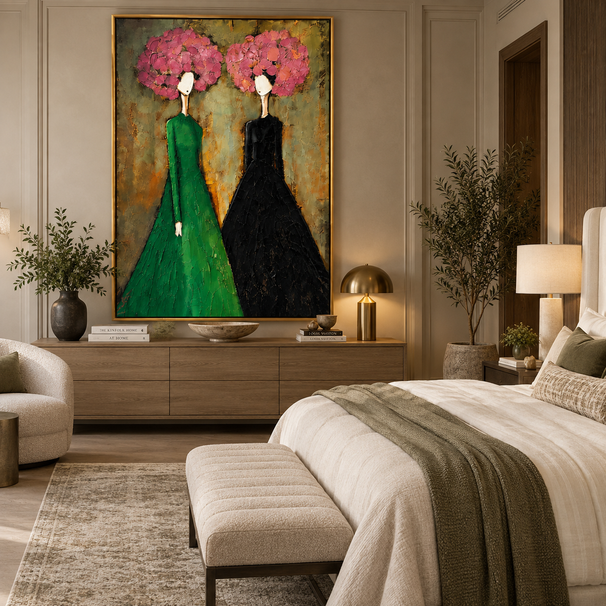 Blooming Silhouette-Modern Figurative Floral Painting