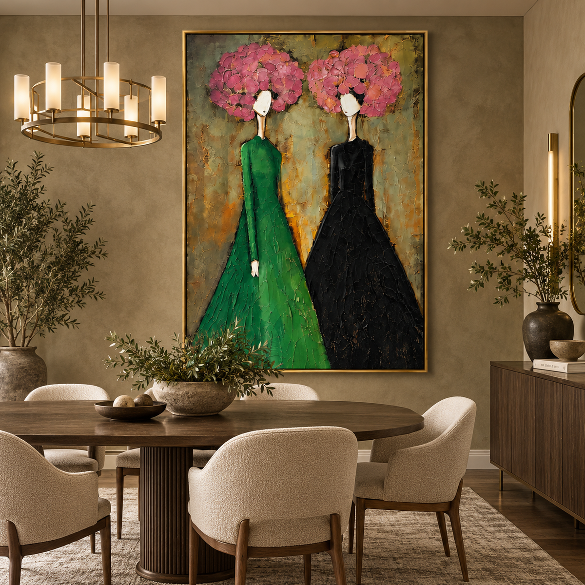 Blooming Silhouette-Modern Figurative Floral Painting
