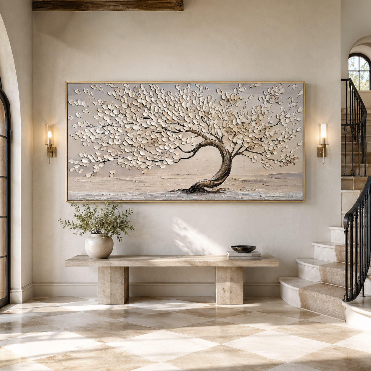 Ivory Grove-Textured Tree Painting