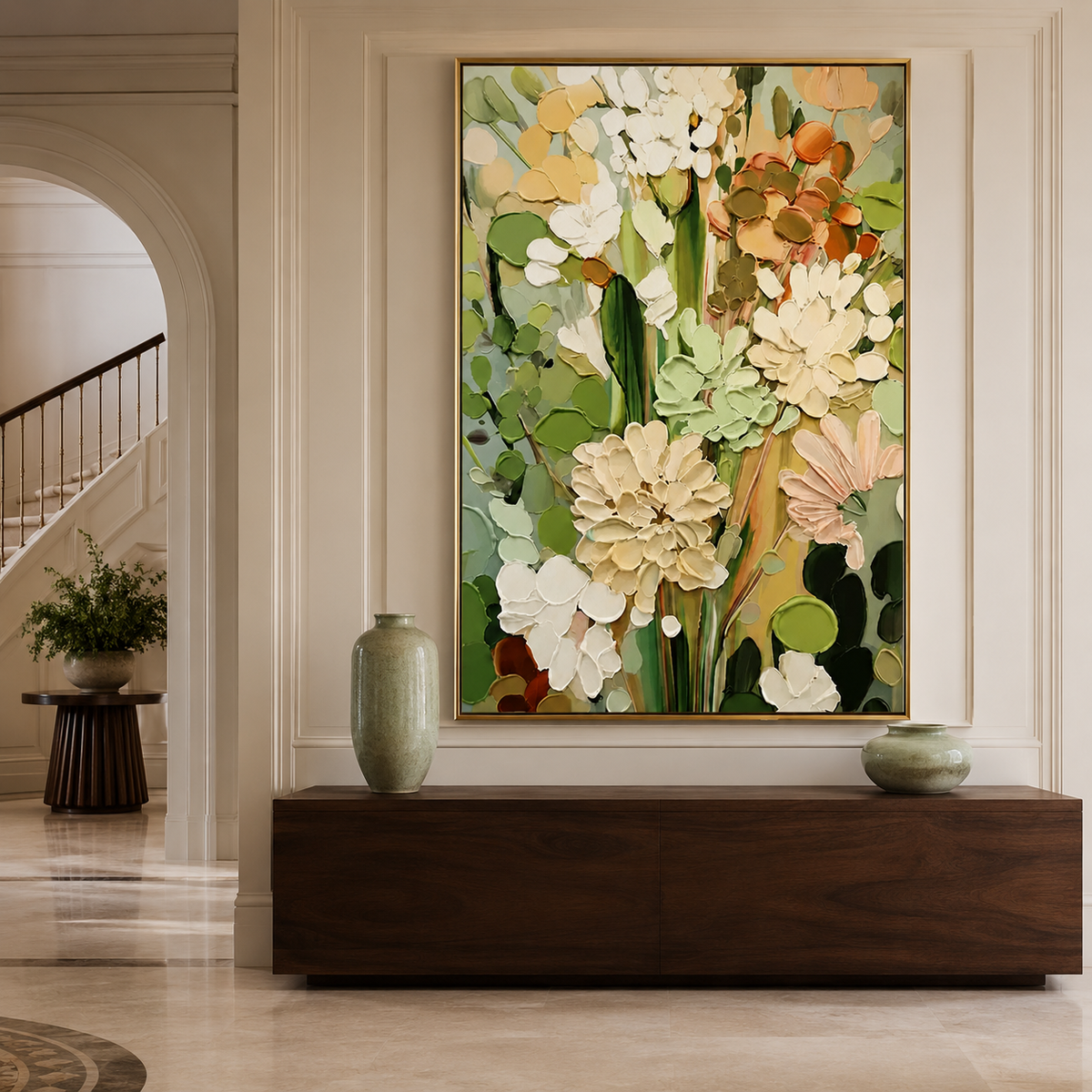 Meadow Harmony-Pastel Botanical Flower Painting