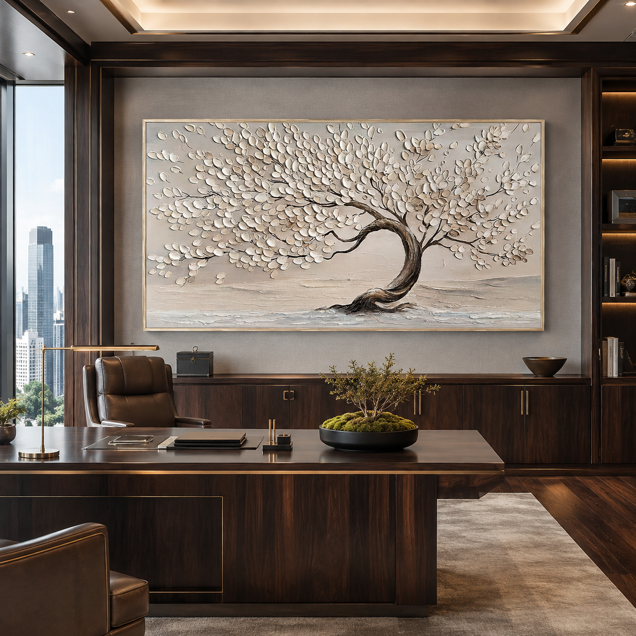 Ivory Grove-Textured Tree Painting