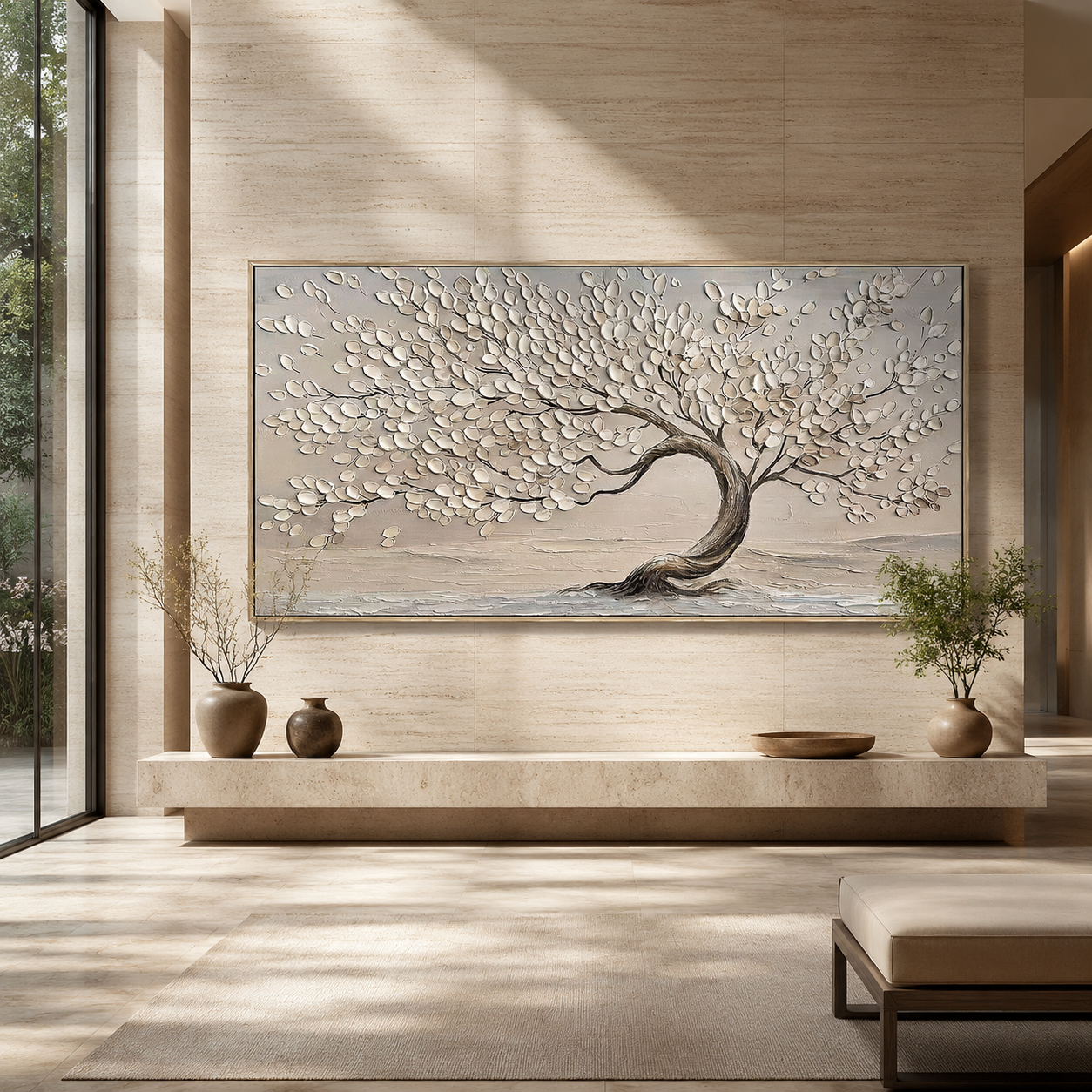 Ivory Grove-Textured Tree Painting
