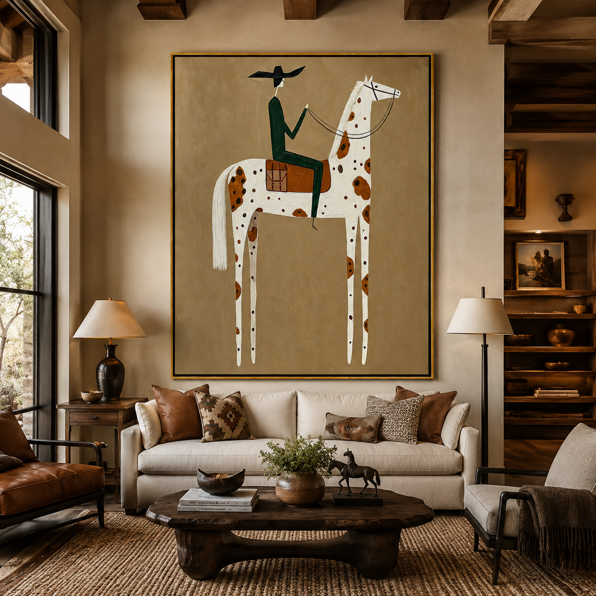 Prairie Rider-Spotted Horse Western Painting