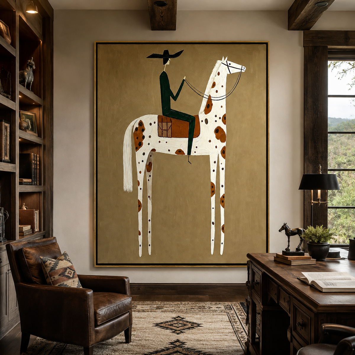 Prairie Rider-Spotted Horse Western Painting