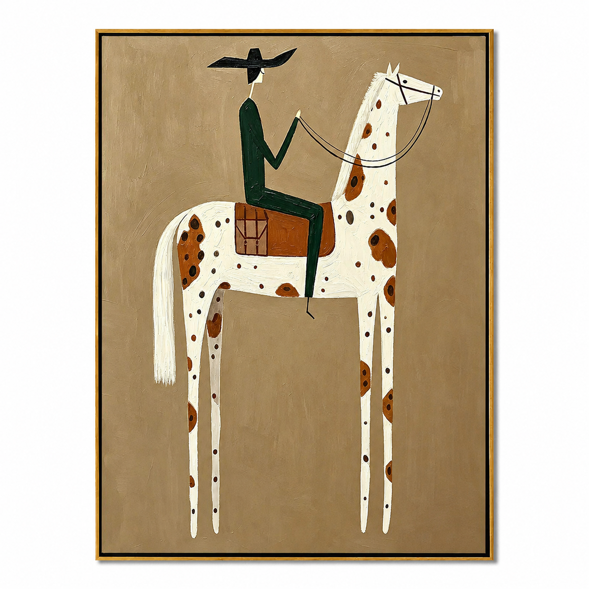 Prairie Rider-Spotted Horse Western Painting