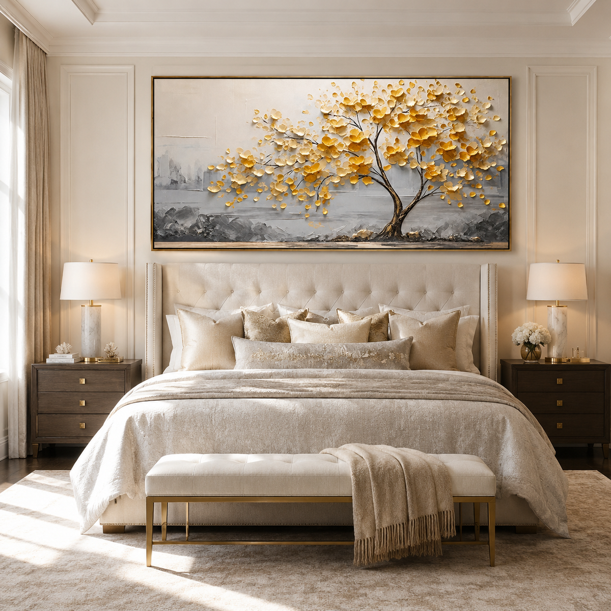 Golden Canopy-Gold Tree Landscape Painting
