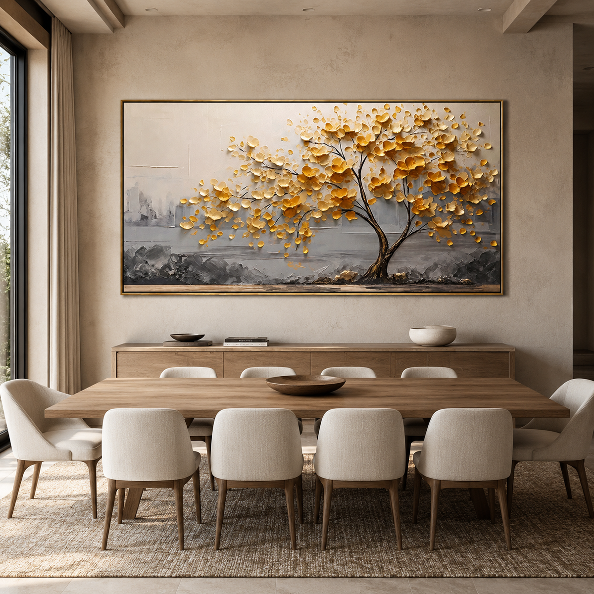 Golden Canopy-Gold Tree Landscape Painting