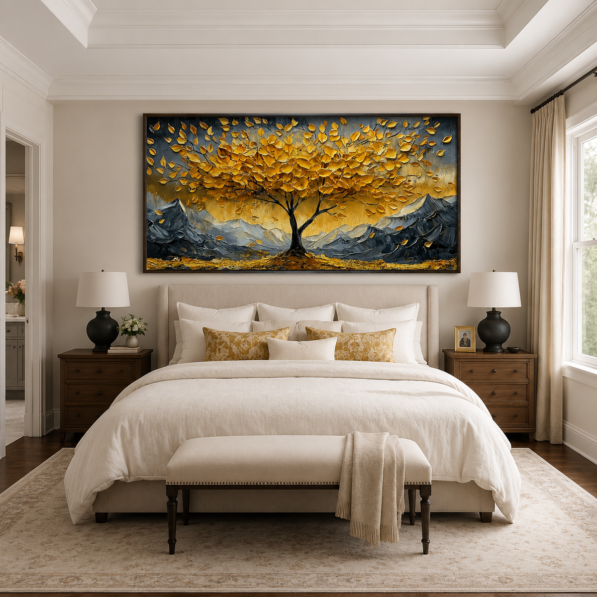 Amber Summit-Golden Tree Mountain Painting