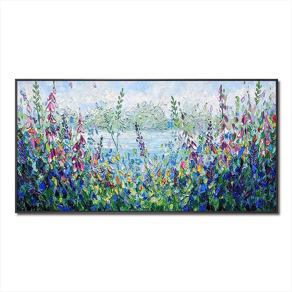 Meadow Reverie-Colorful Wildflower Landscape Painting