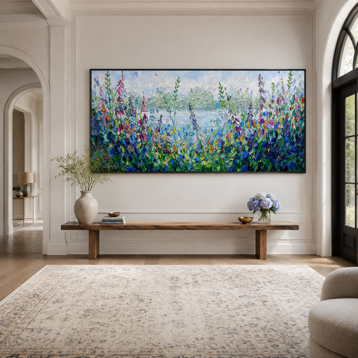 Meadow Reverie-Colorful Wildflower Landscape Painting