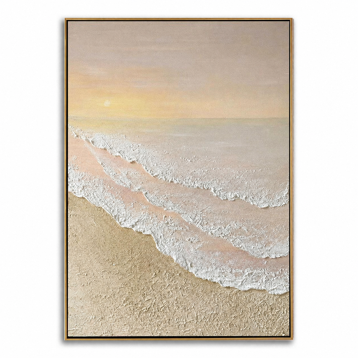 Blush Tide-Pastel Coastal Sunset Painting