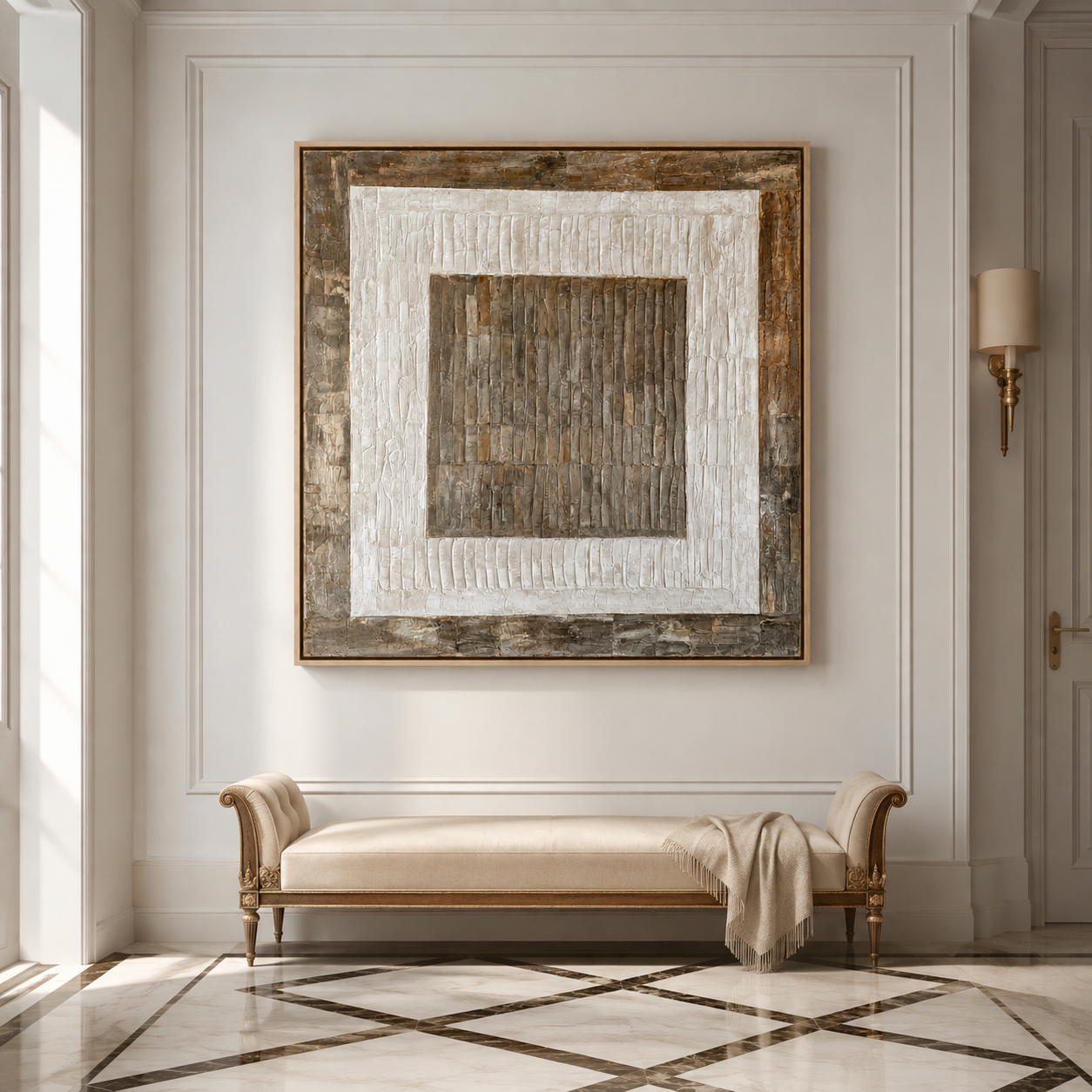 Stone Within-Geometric Abstract Oil Painting