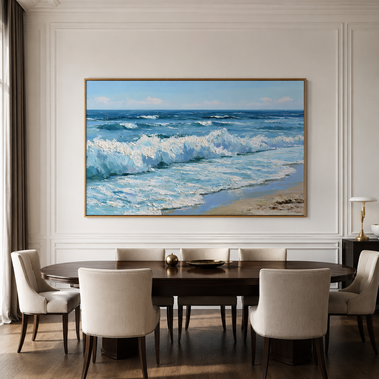 Morning Breakers-Blue Ocean Wave Painting