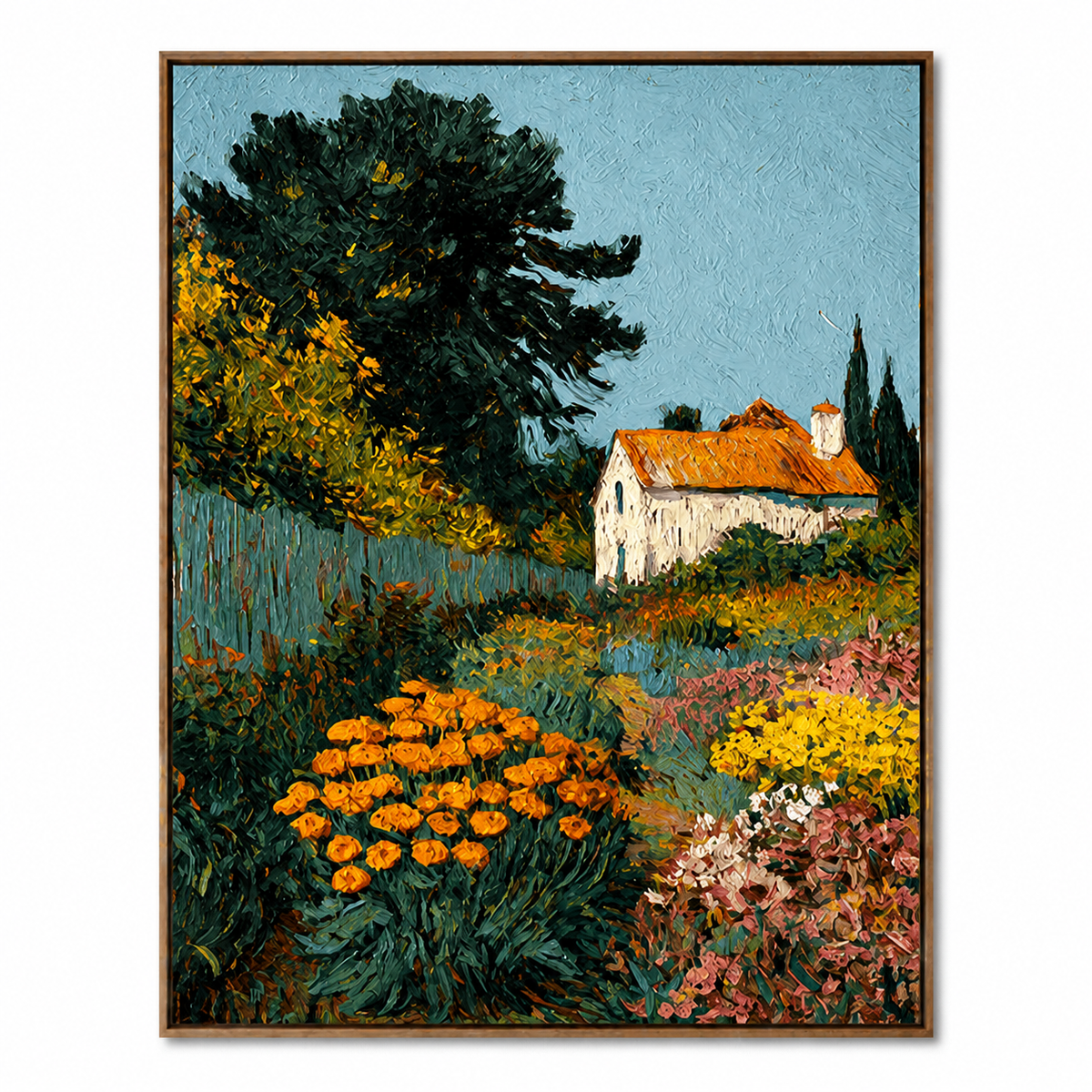 Garden Haven-Cottage Landscape Painting