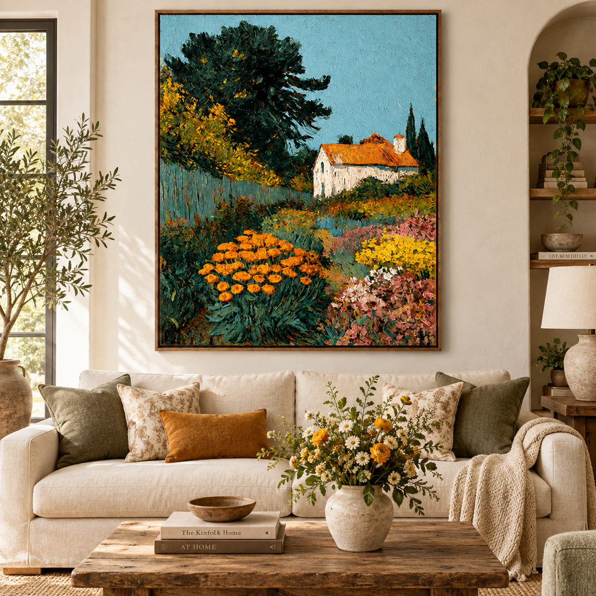 Garden Haven-Cottage Landscape Painting