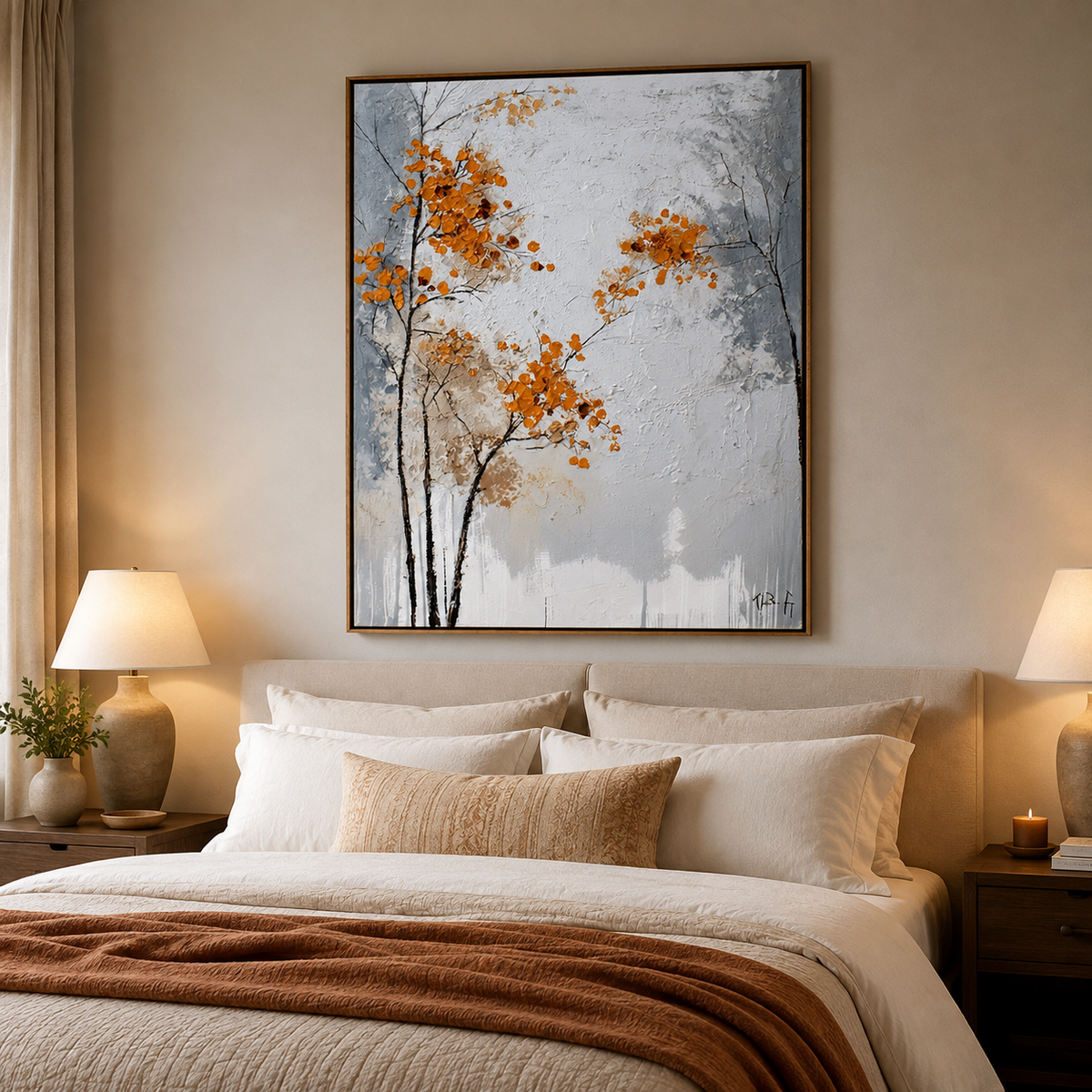 Autumn Whisper-Orange Botanical Painting