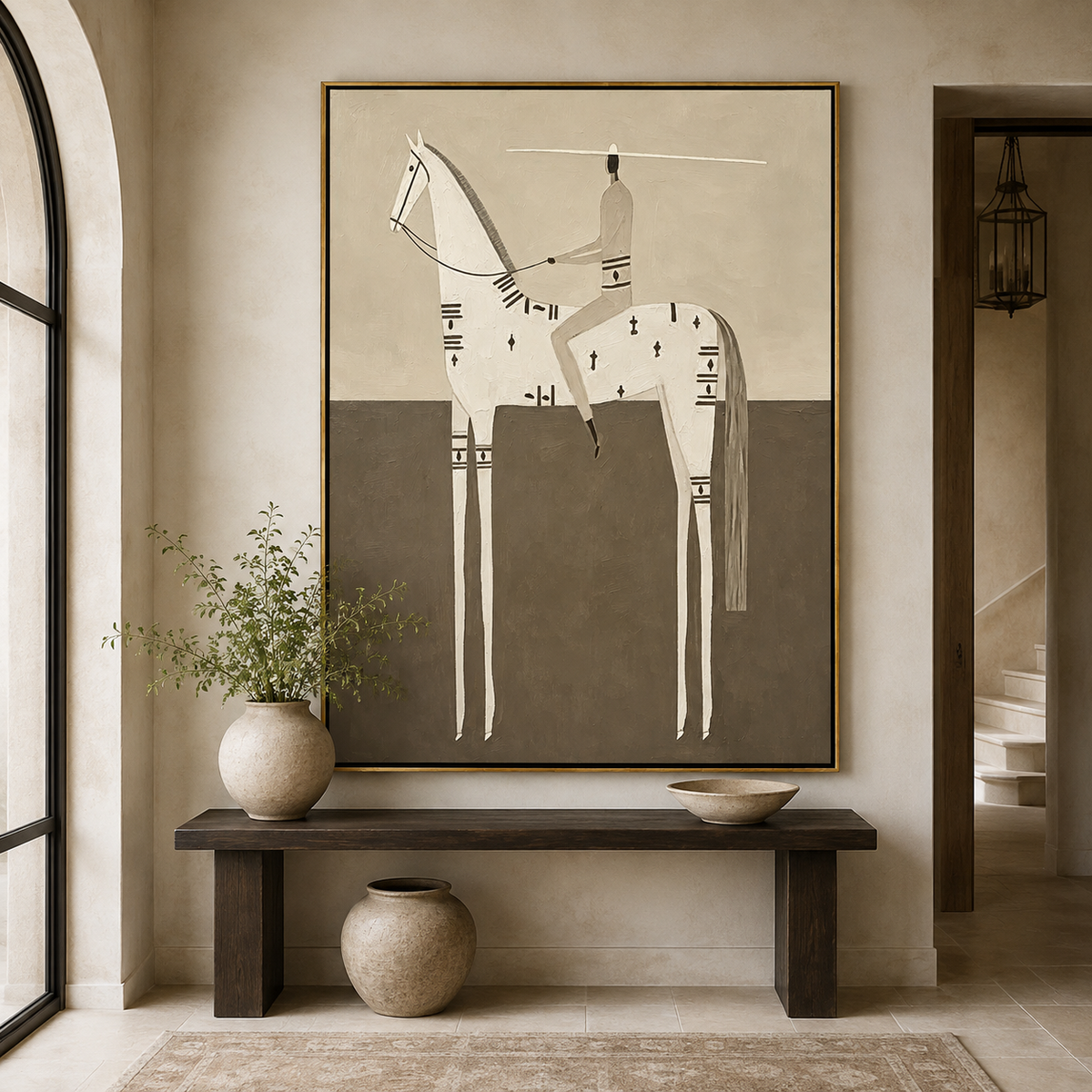 Ivory Rider-Modern Equestrian Horse Painting