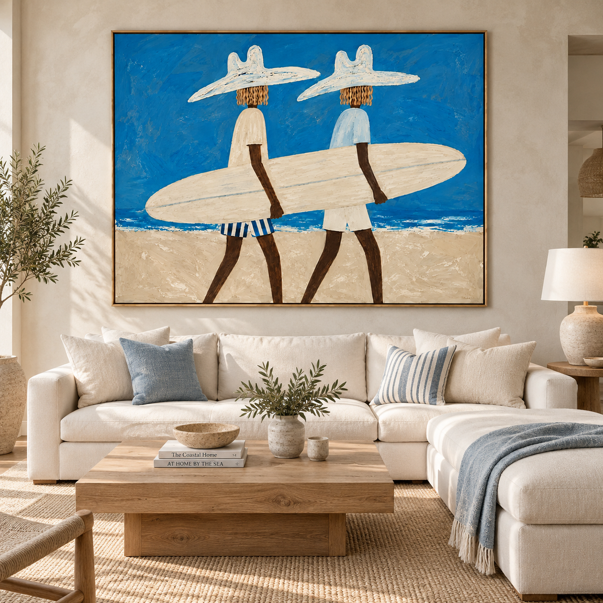 Coastal Riders-Modern Surfing Figurative Painting