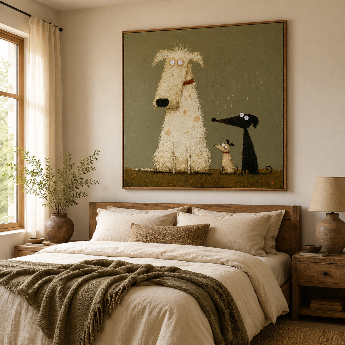 Whimsical Dog Family-Pop Art Animal Painting