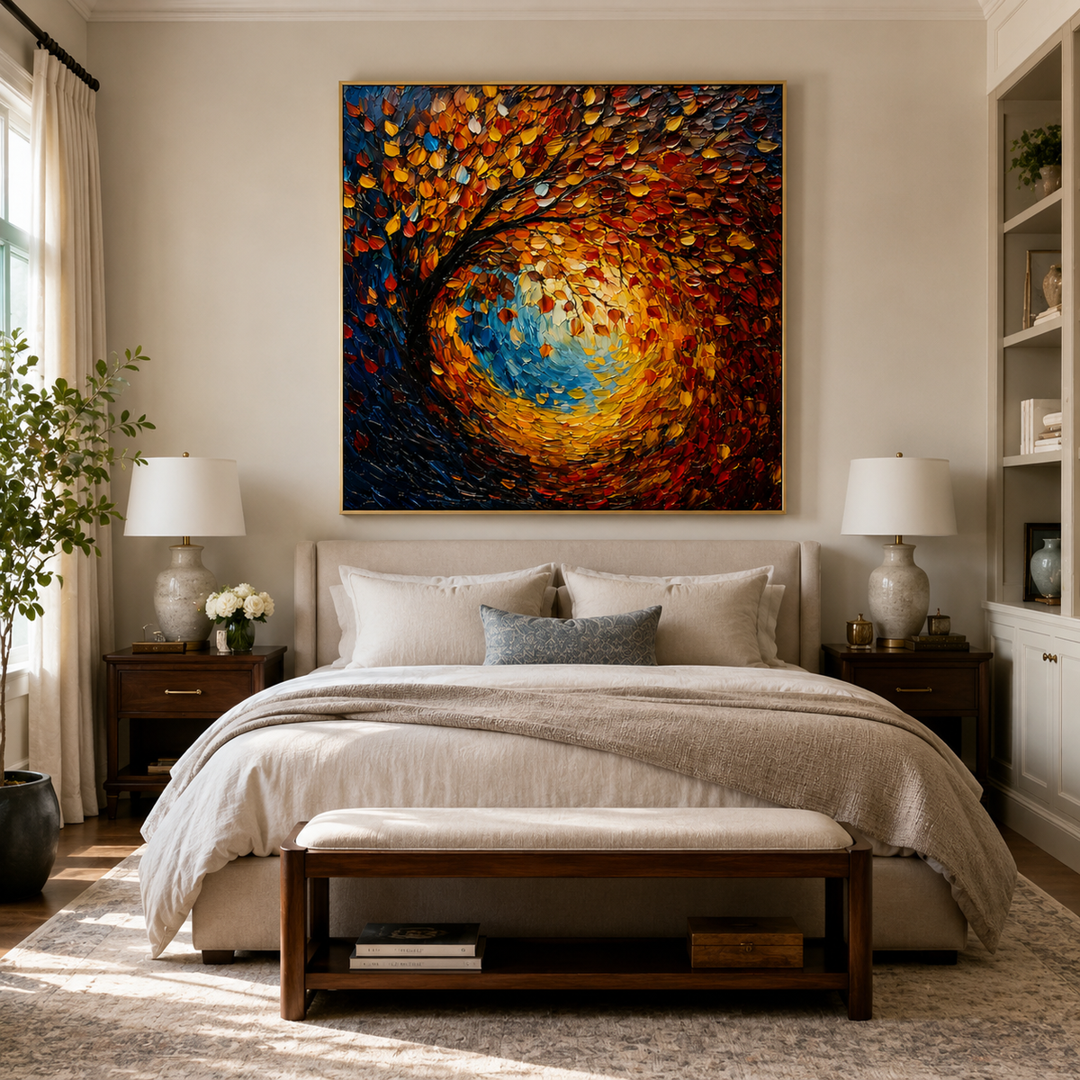 Autumn Vortex-Colorful Fall Tree Painting