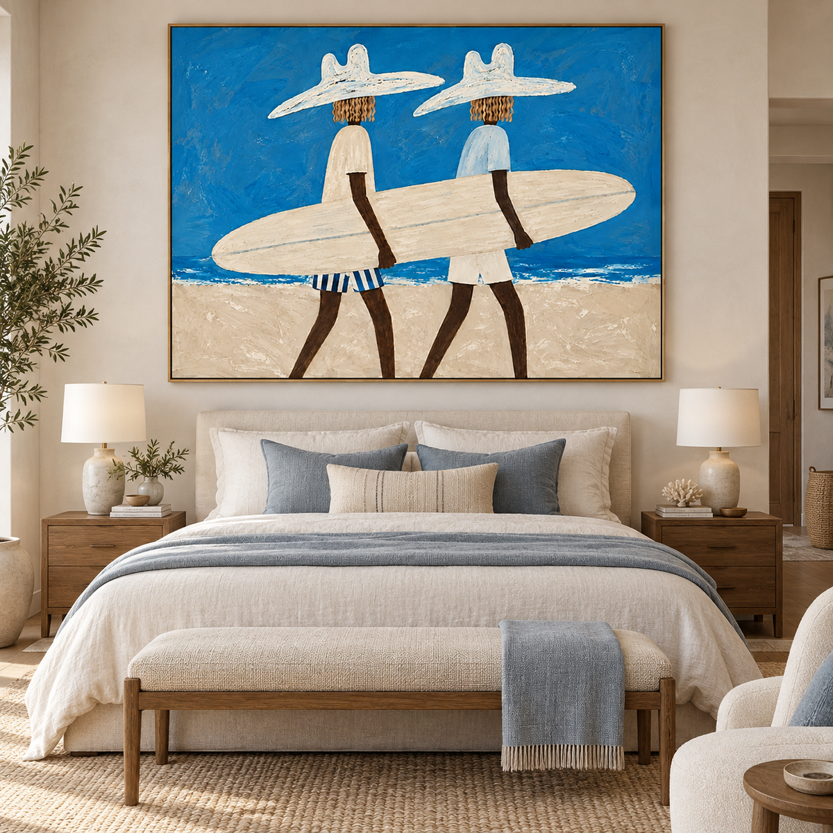 Coastal Riders-Modern Surfing Figurative Painting