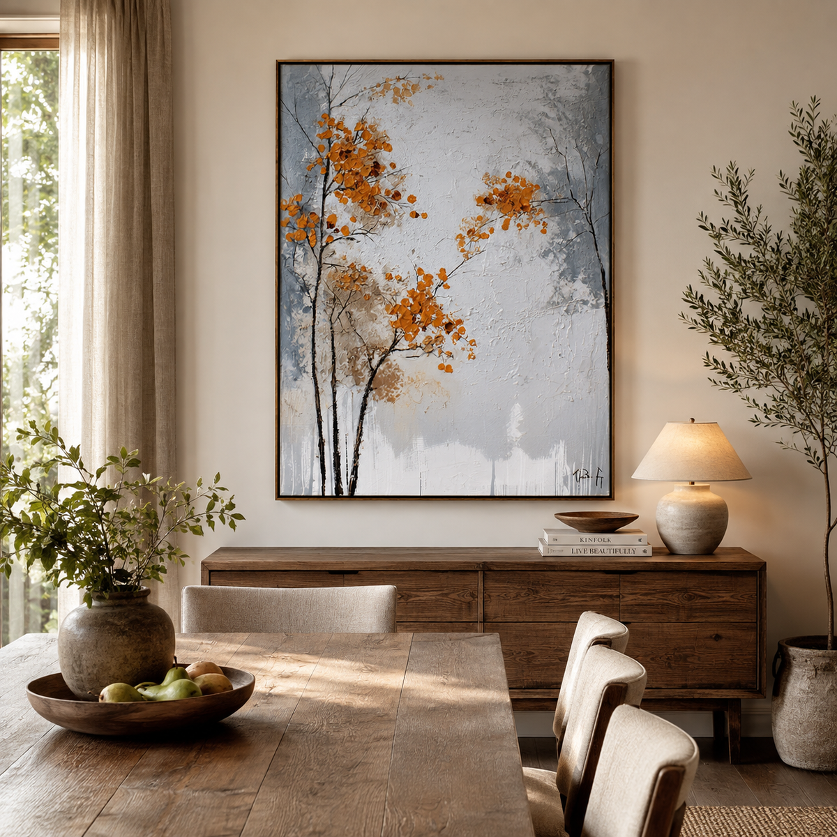 Autumn Whisper-Orange Botanical Painting