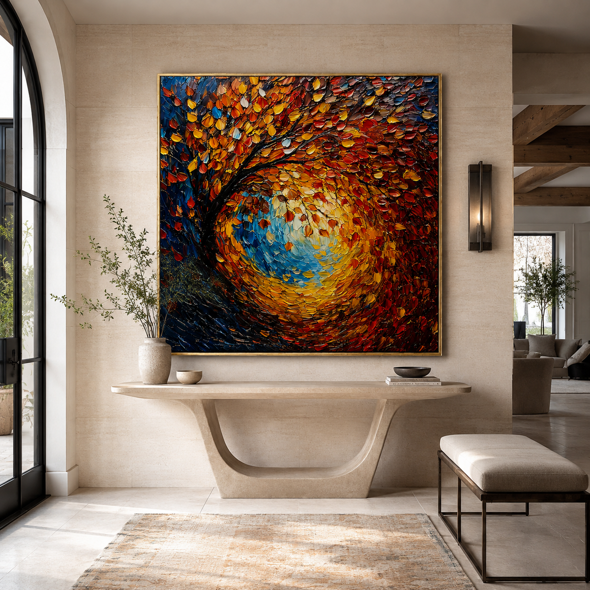 Autumn Vortex-Colorful Fall Tree Painting