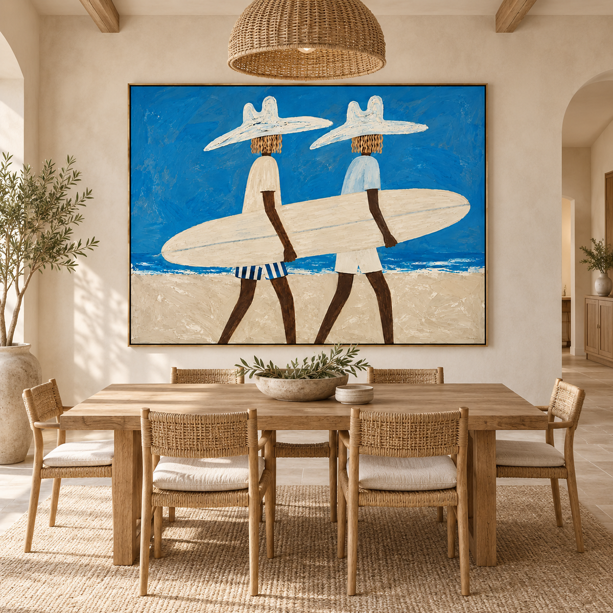 Coastal Riders-Modern Surfing Figurative Painting