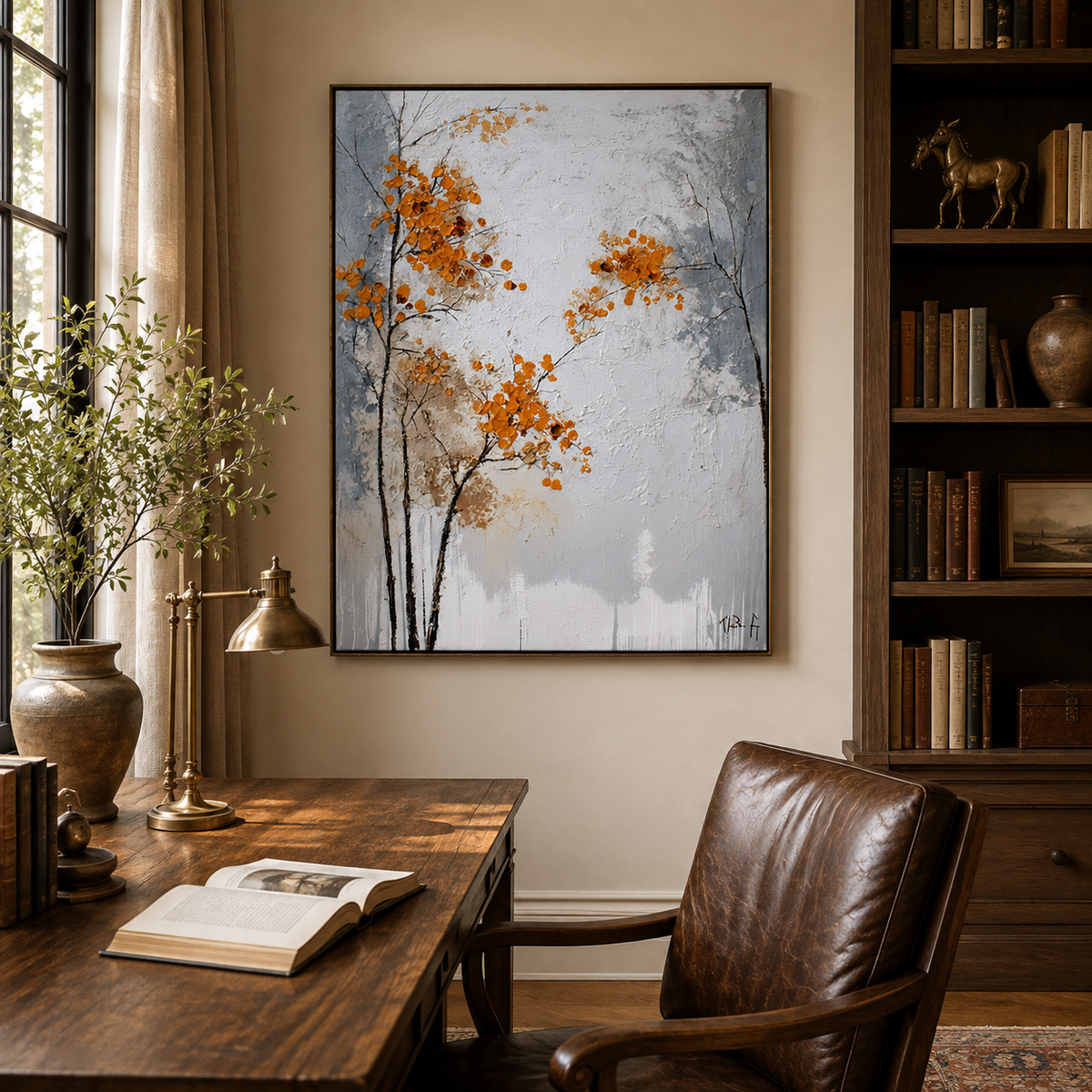 Autumn Whisper-Orange Botanical Painting