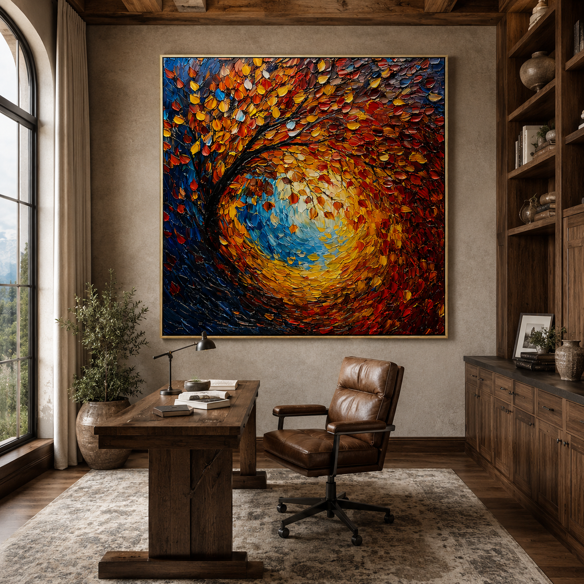 Autumn Vortex-Colorful Fall Tree Painting