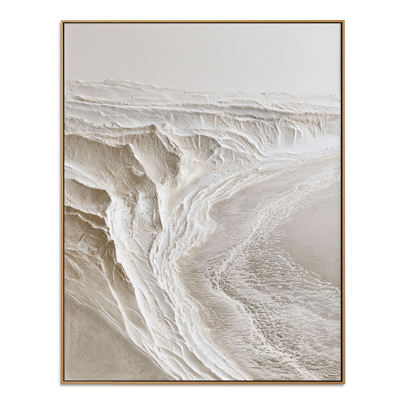 Desert Trace-Ivory Relief Abstract Painting