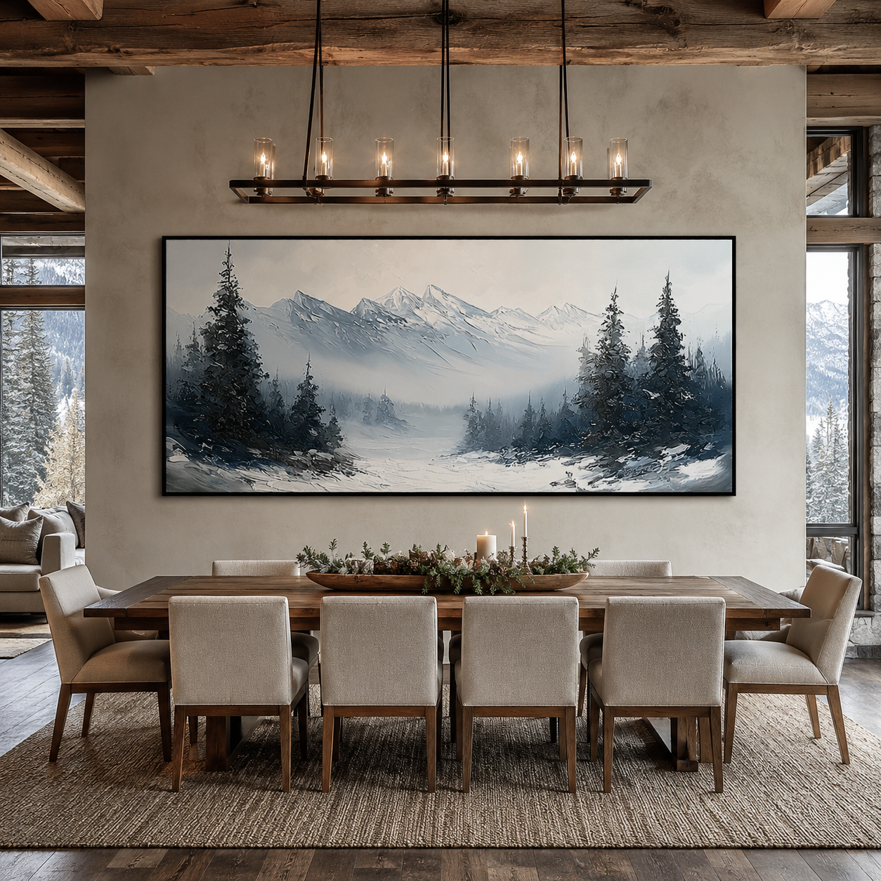 Winter Silence-Snowy Mountain Landscape Painting