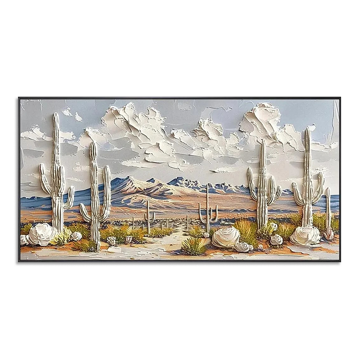 Desert Sentinels-Saguaro Mountain Landscape Painting