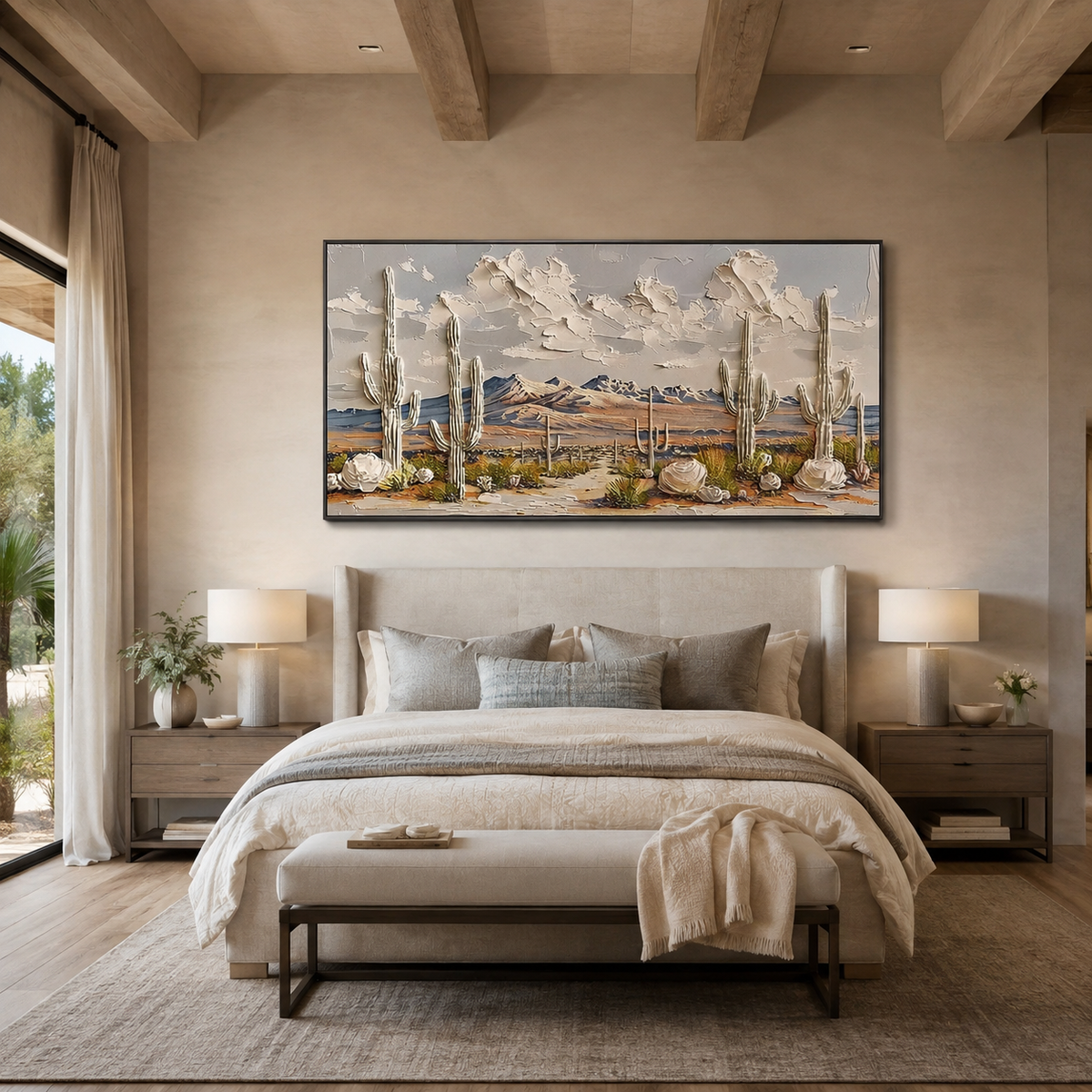 Desert Sentinels-Saguaro Mountain Landscape Painting