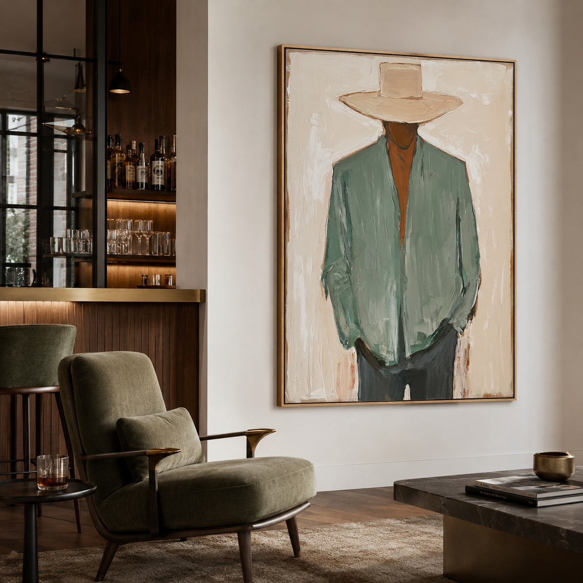 Sage Frontier-Modern Cowboy Oil Painting