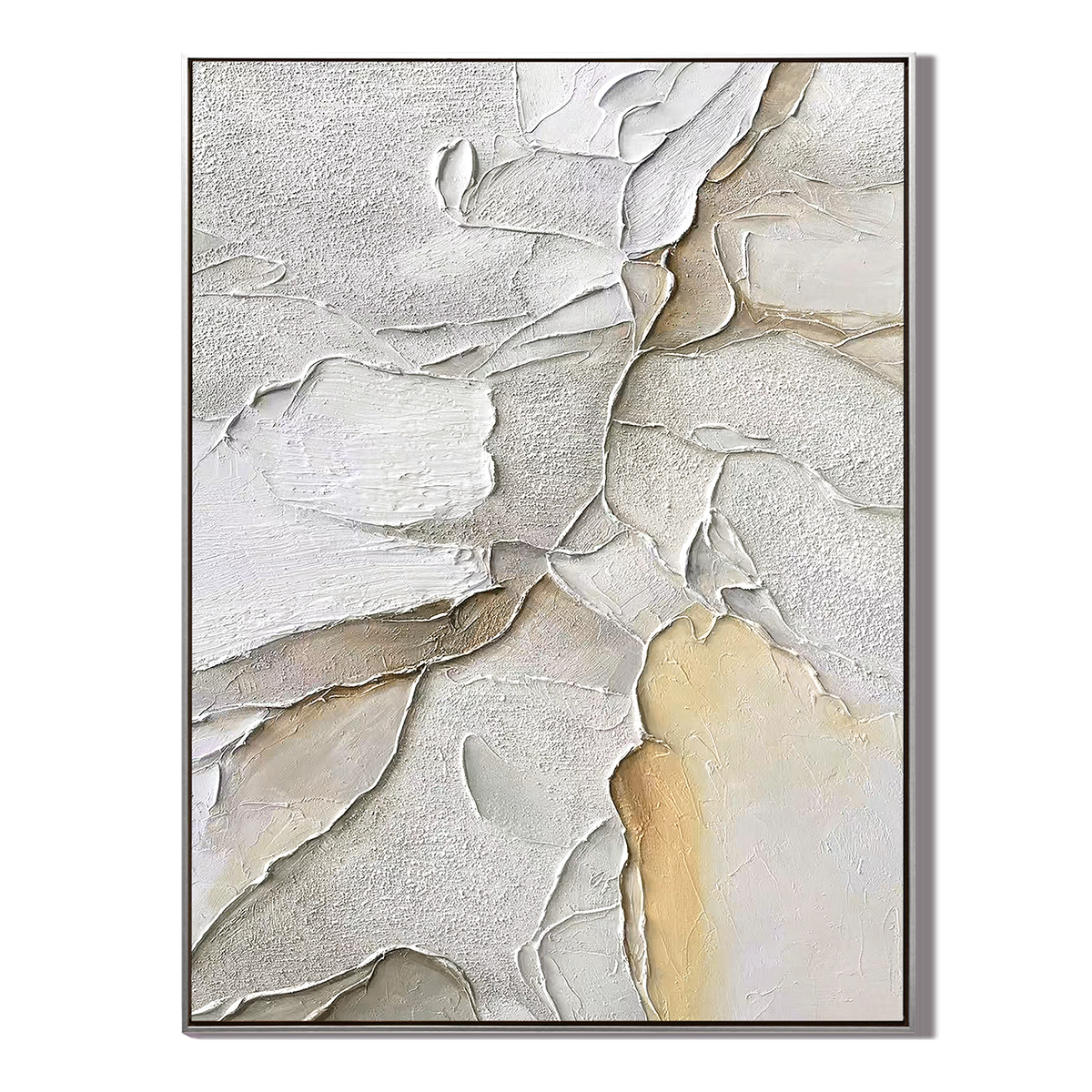 Ivory Layers-Textured Abstract Painting