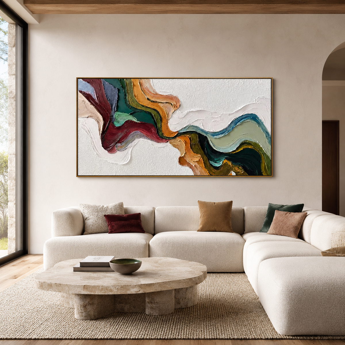 Chromatic Current-Colorful Flow Abstract Painting