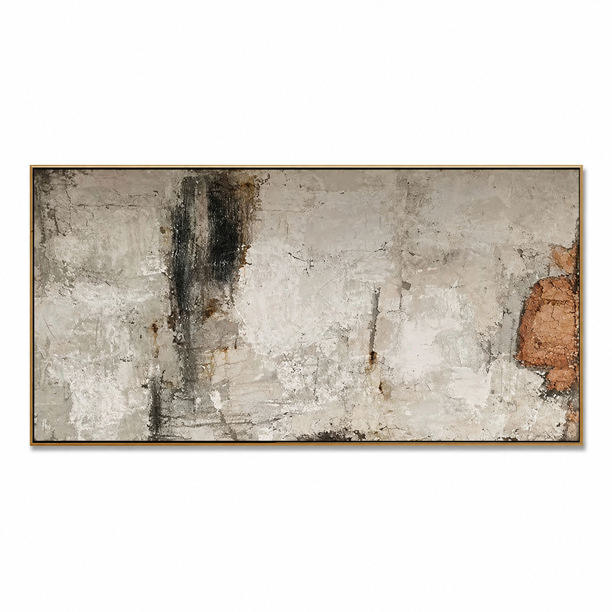Weathered Silence-Neutral Rust Abstract Painting