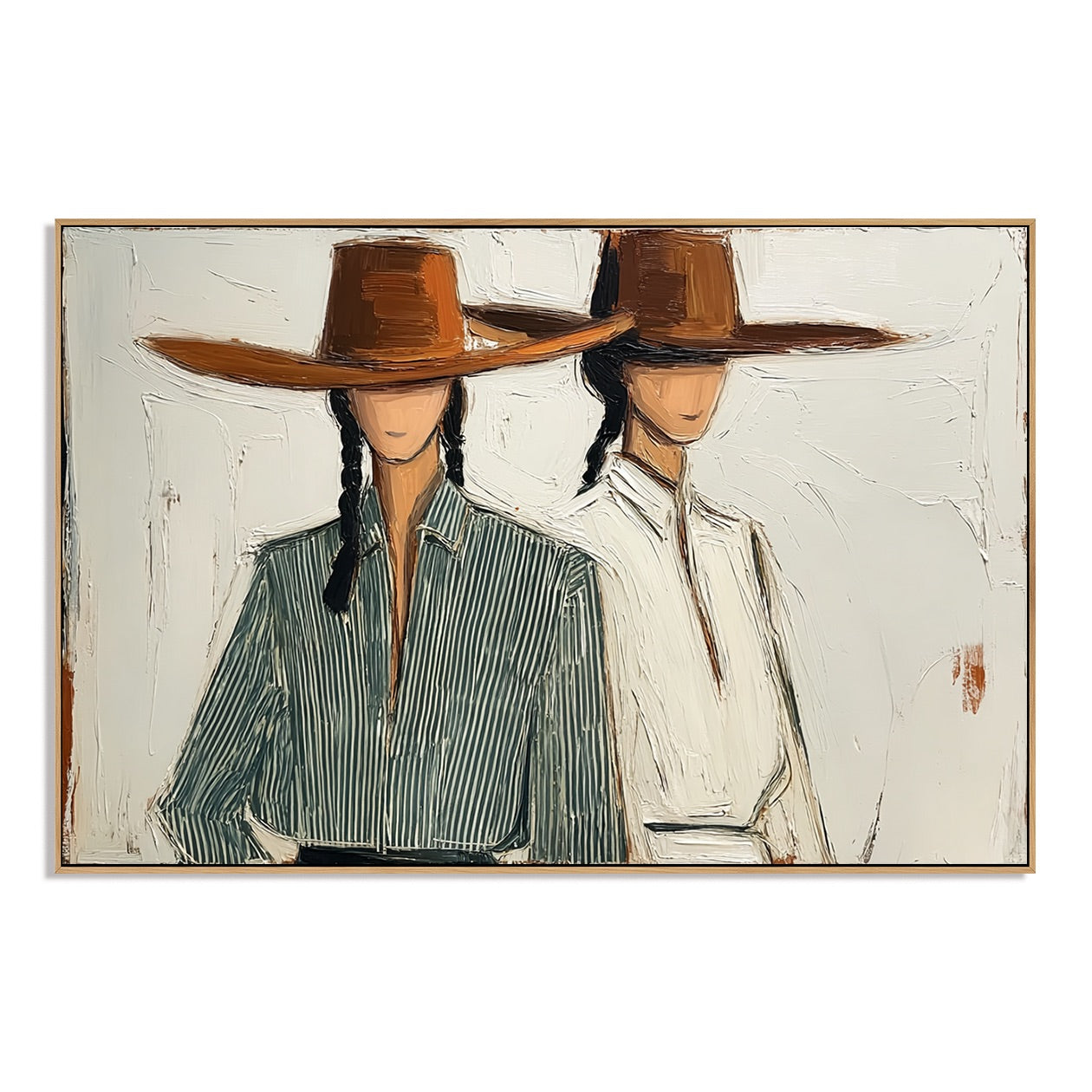Mesa Pair-Western Women Oil Painting