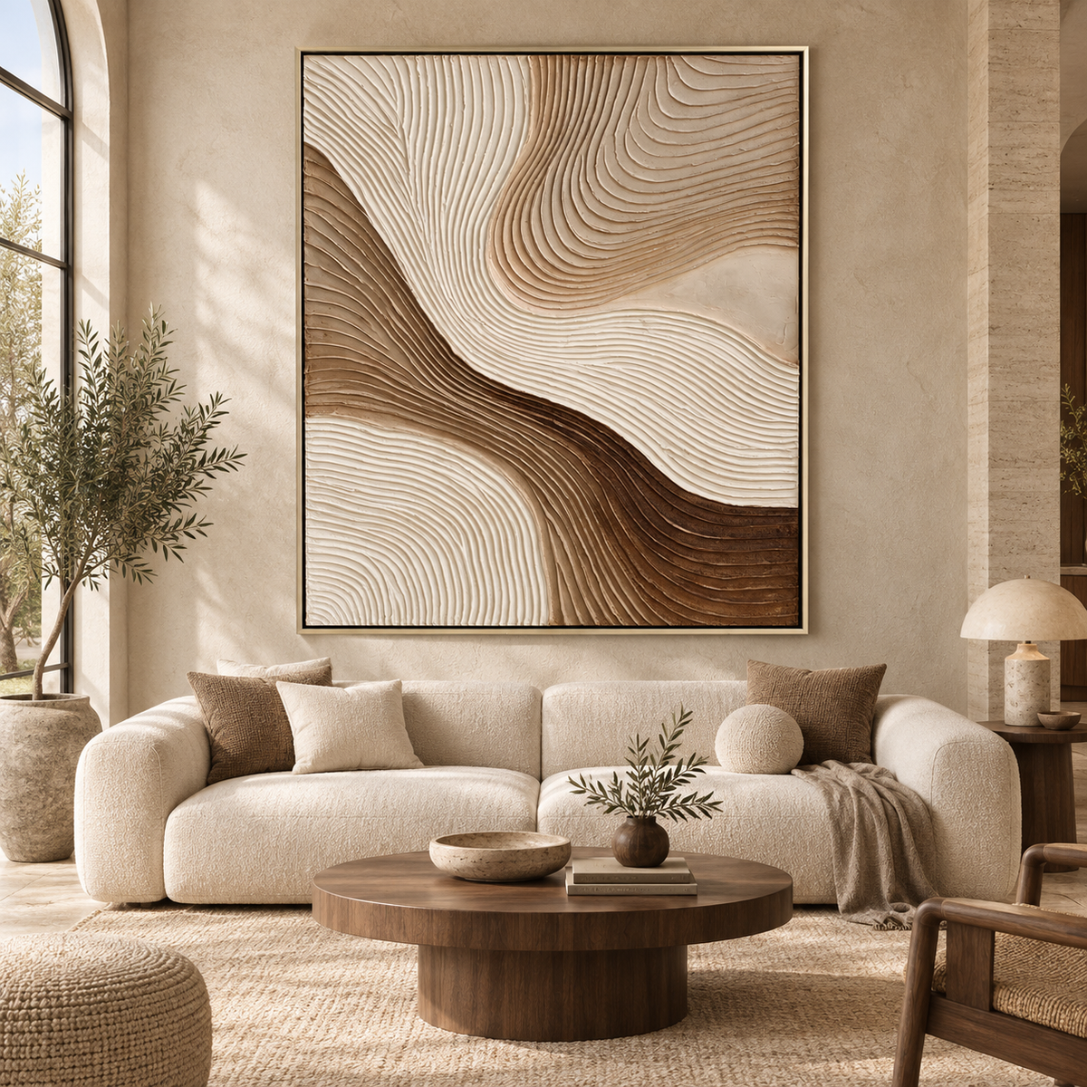 Flowing Sand-Neutral Texture Abstract Painting