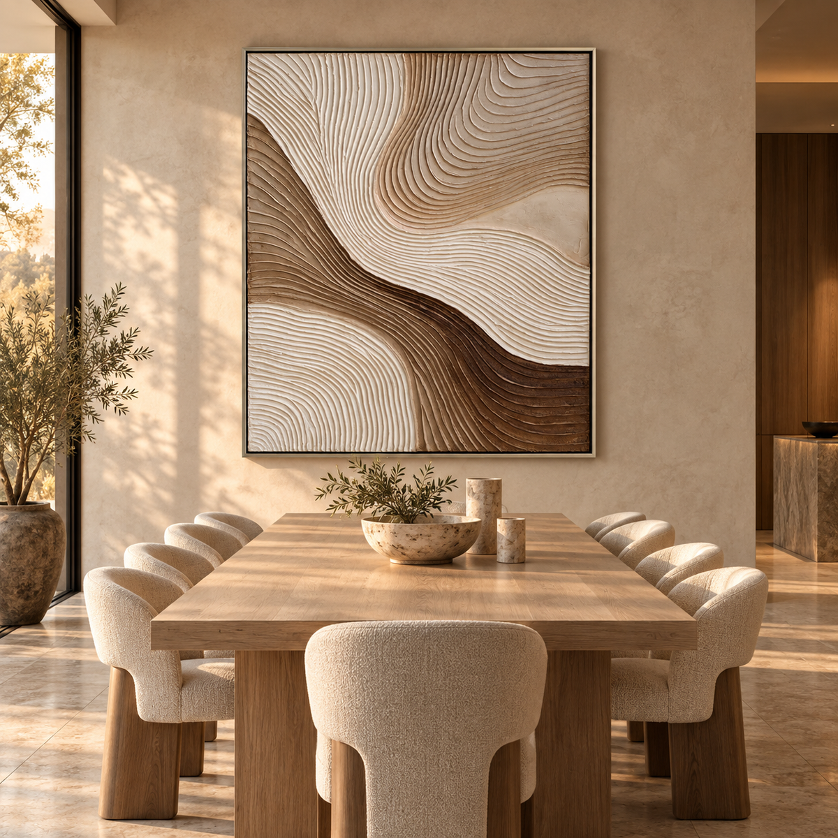 Flowing Sand-Neutral Texture Abstract Painting