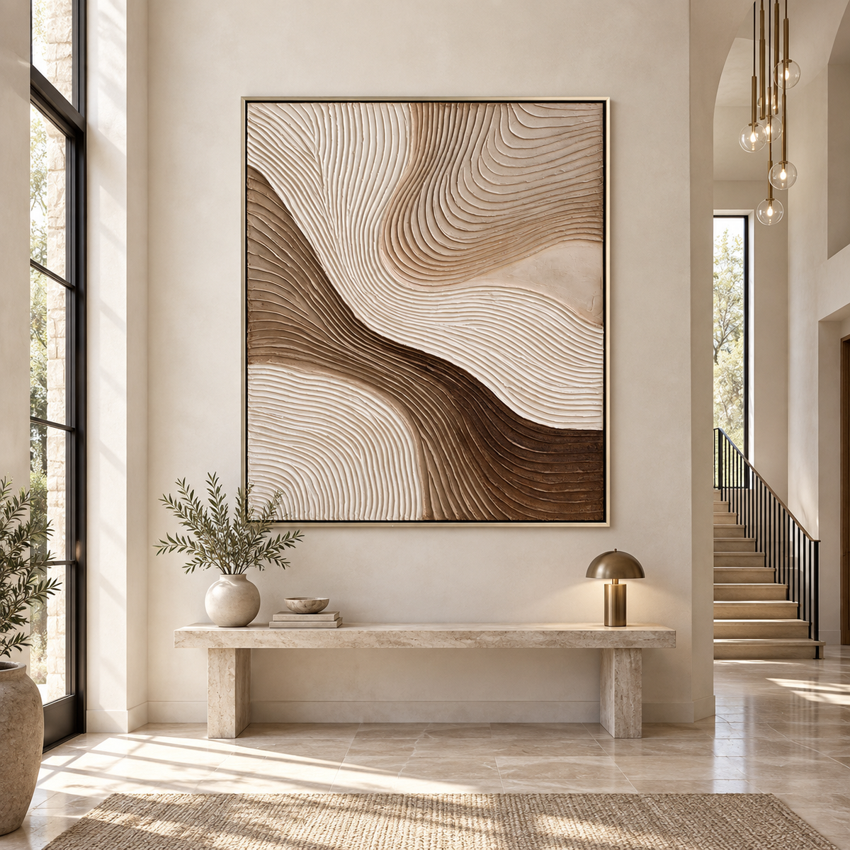 Flowing Sand-Neutral Texture Abstract Painting