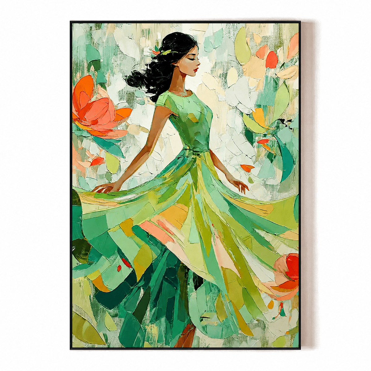 Garden Muse-Woman Floral Abstract Painting