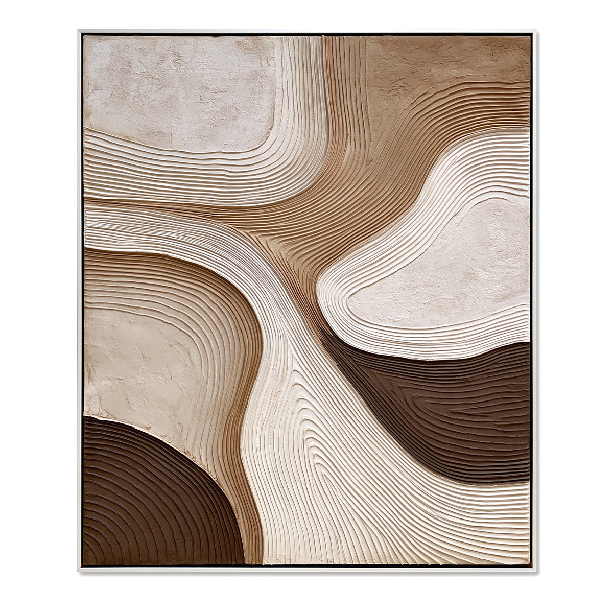 Organic Flow-Neutral Texture Abstract Painting