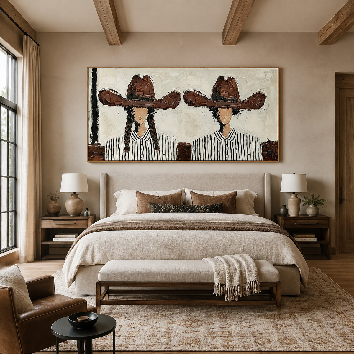 Western Sisters-Two Cowgirl Portrait Painting