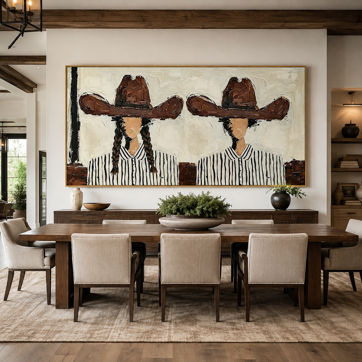Western Sisters-Two Cowgirl Portrait Painting