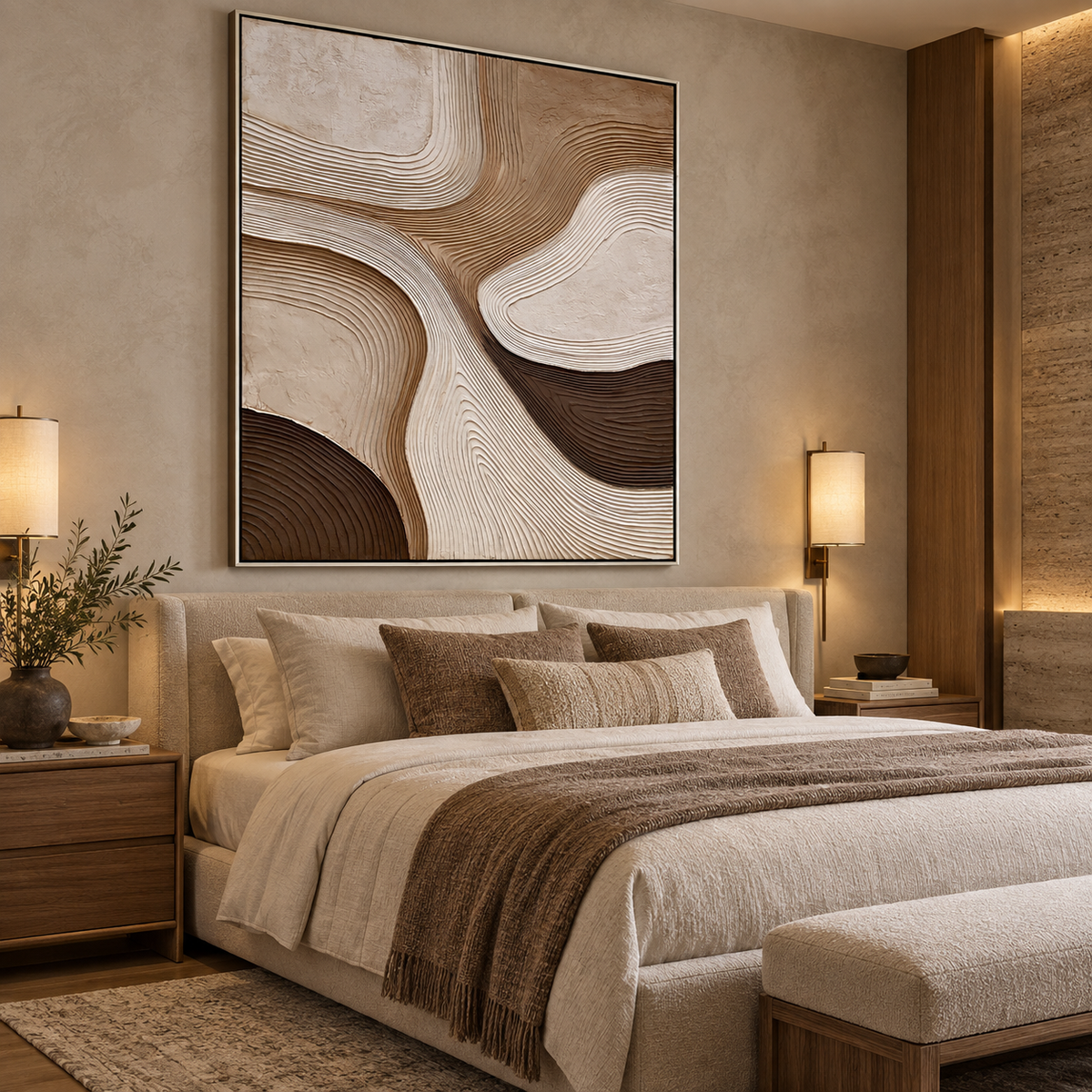 Organic Flow-Neutral Texture Abstract Painting
