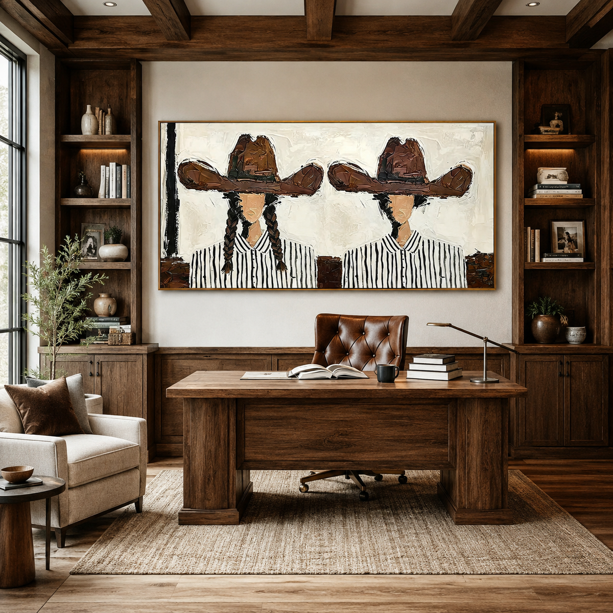 Western Sisters-Two Cowgirl Portrait Painting