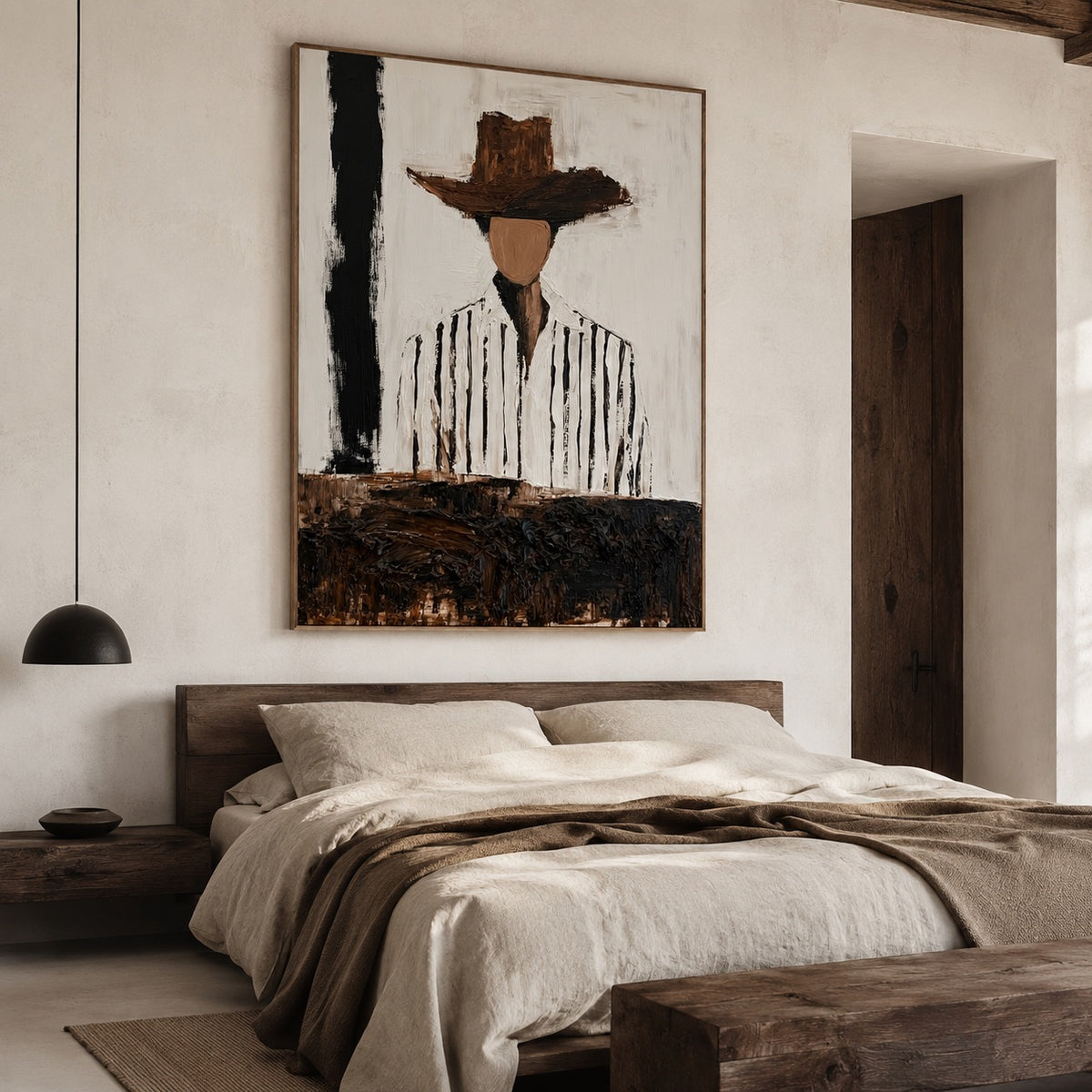 Canyon Stripe-Cowboy Portrait Oil Painting